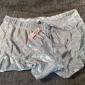 Victoria’s Secret silver velvet ruffle shorts S